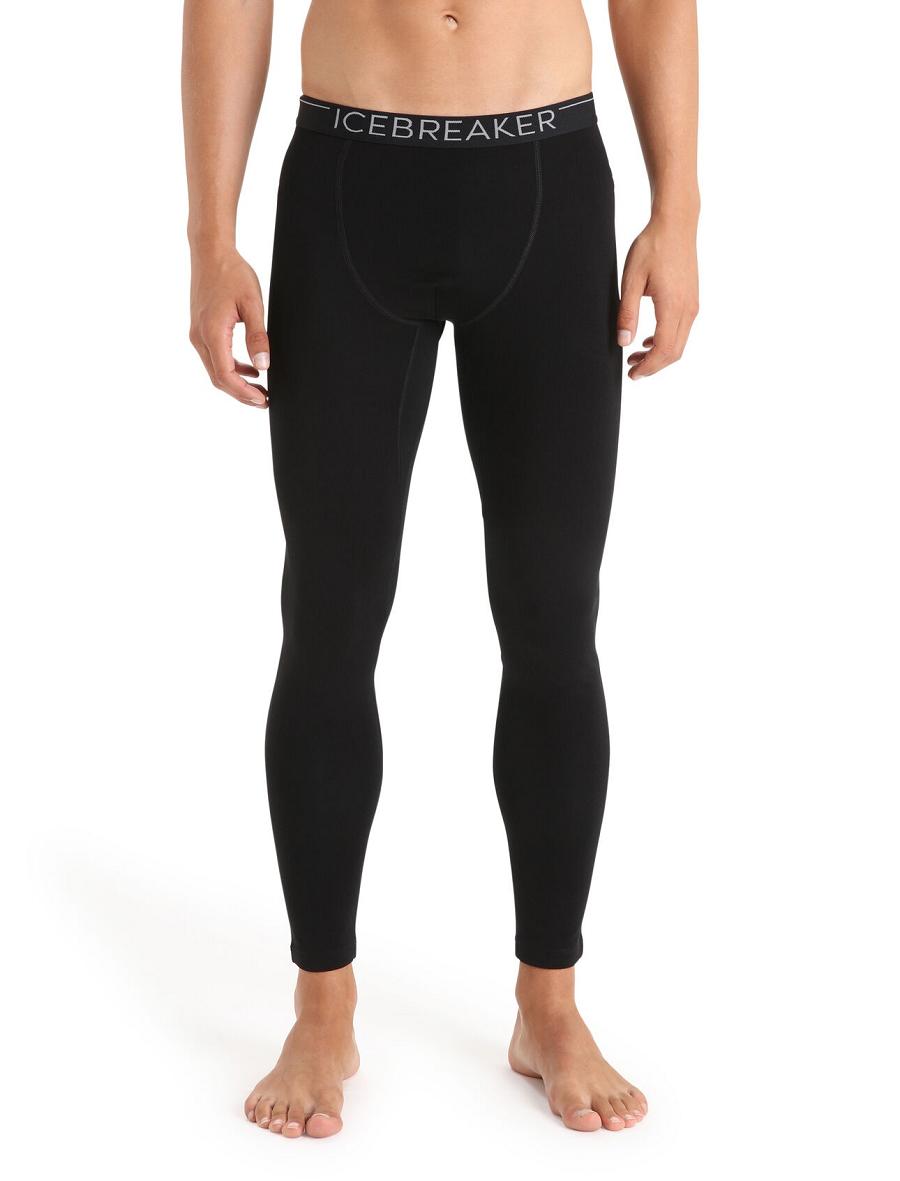 Icebreaker 15.5 Merino Thermal Férfi Leggings Fekete | HU 1124PJJQ